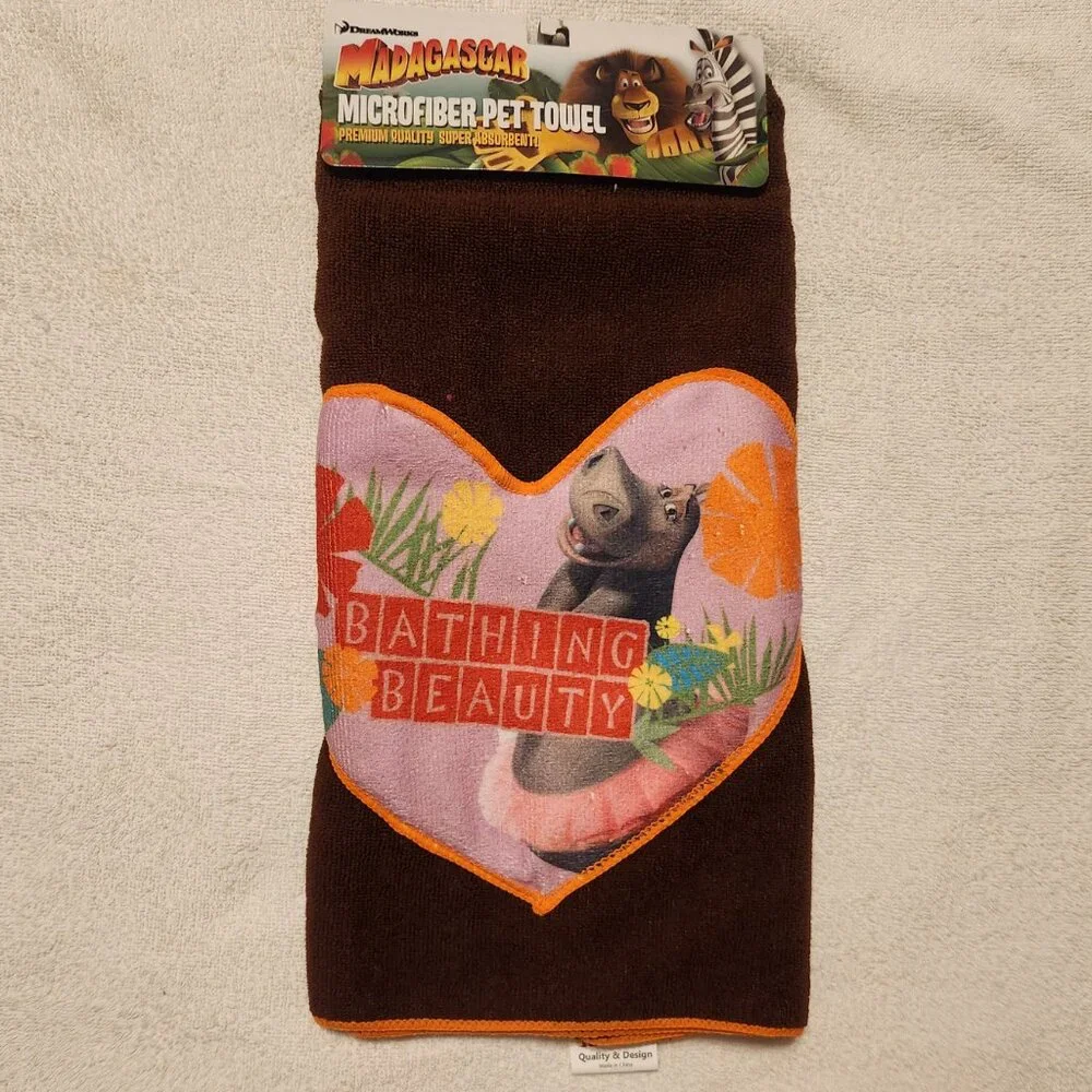 Set of 3 Madagascar Microfiber Pet Towels - NWT